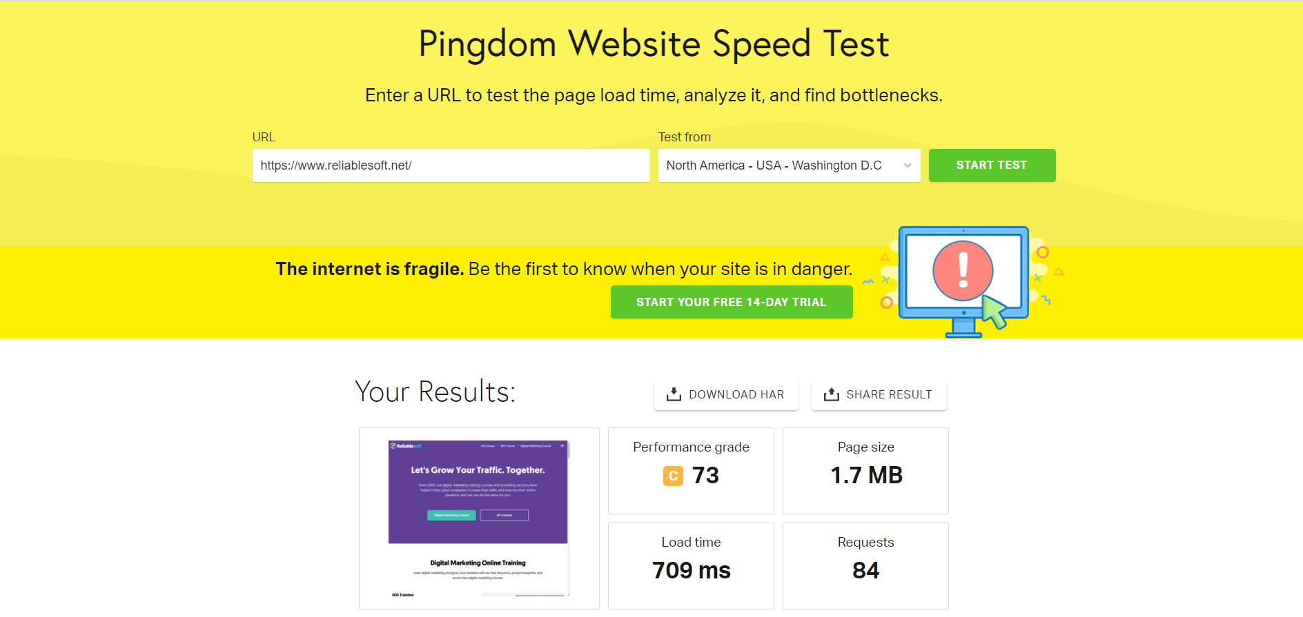 Pingdom-Website-Speed-Tool
