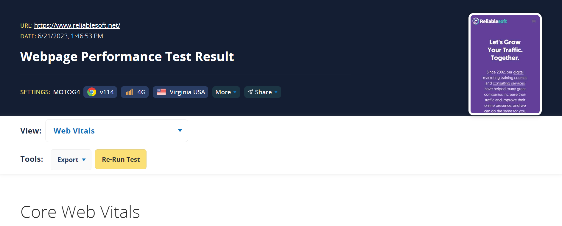 WebpageTestTool